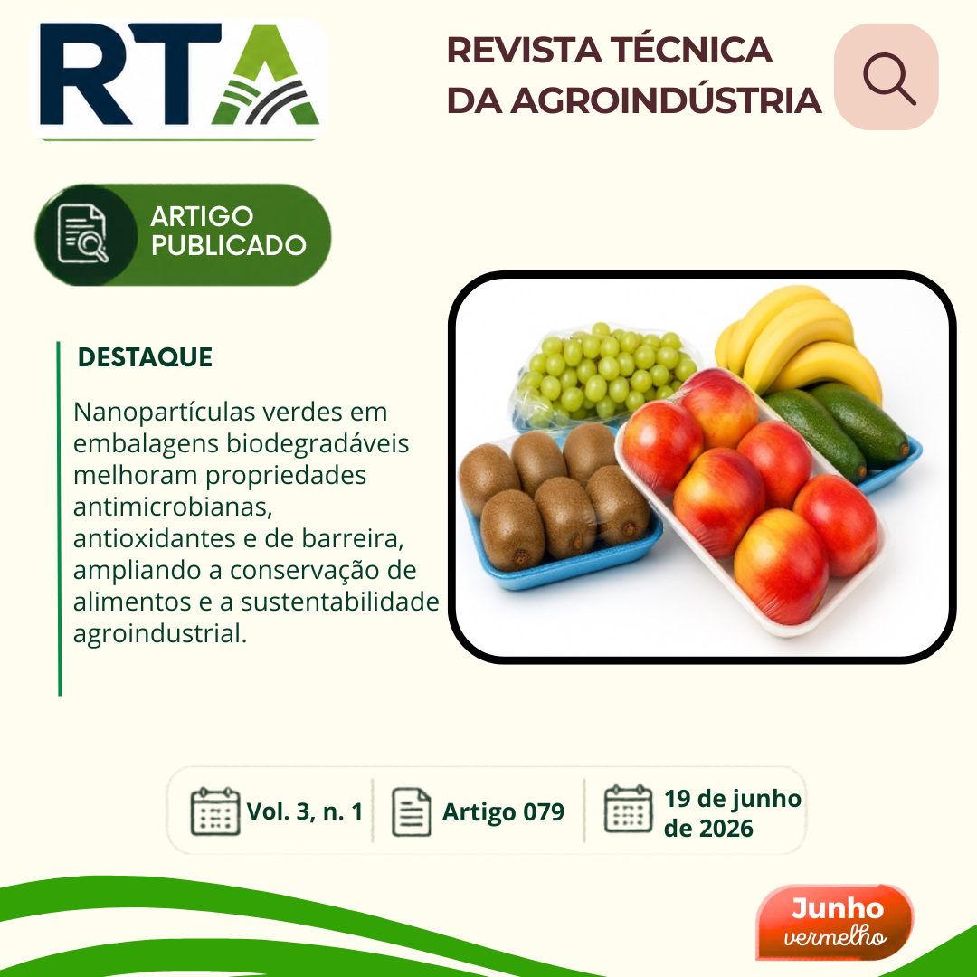 NANOTECNOLOGIA VERDE EM EMBALAGENS BIODEGRADÁVEIS PARA ALIMENTOS